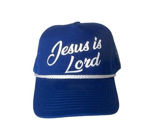 JESUS IS LORD ROYAL BLUE TRUCKER HAT