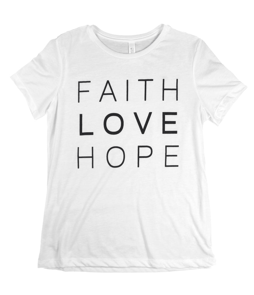 FAITH LOVE HOPE WHITE T-SHIRT