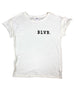 BLVR. OFF-WHITE DISTRESSED WOMEN'S FITTED T-SHIRT