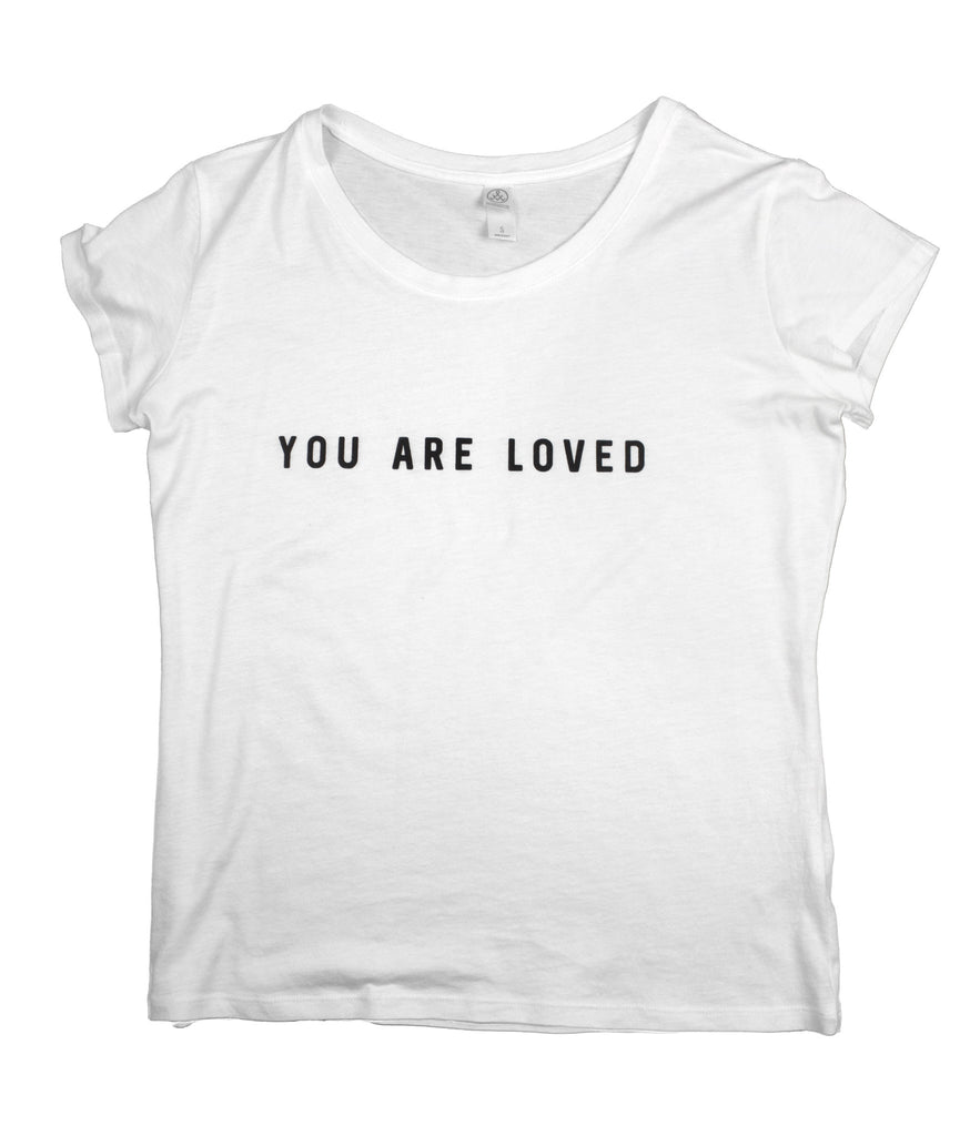 YOU ARE LOVED WHITE WOMEN'S SCOOP NECK T-SHIRT
