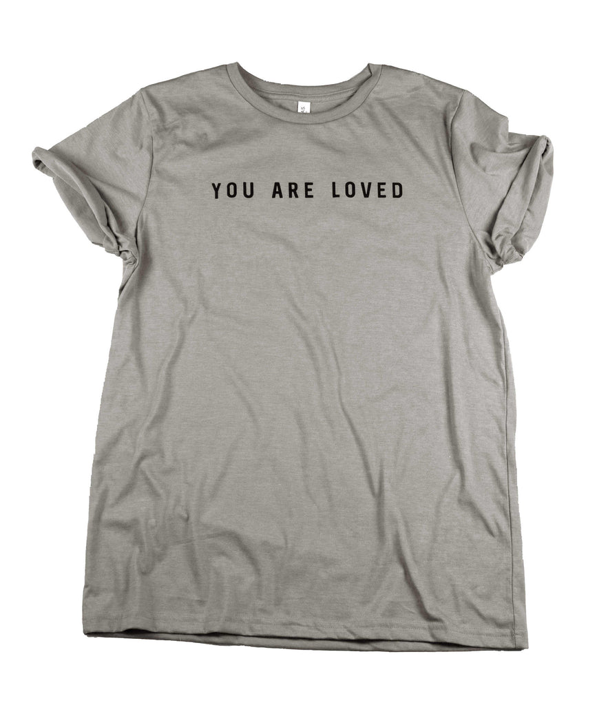 YOU ARE LOVED CONCRETE ROLLED SLEEVE T-SHIRT