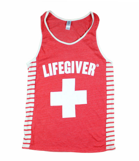 LIVE GIVER RED-STRIPE TANK