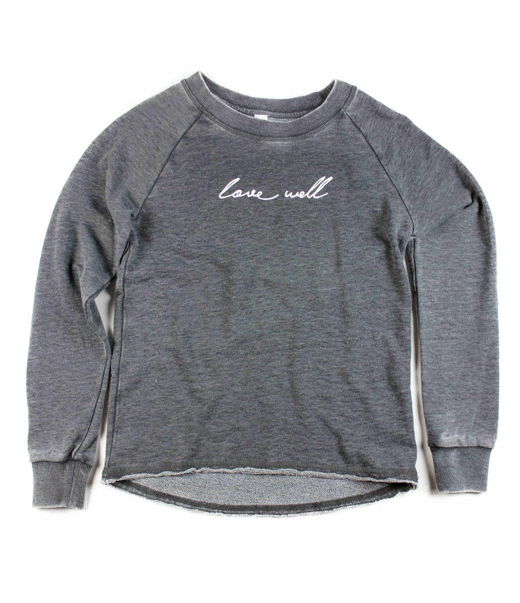 LOVE WELL ACID WASH PULLOVER