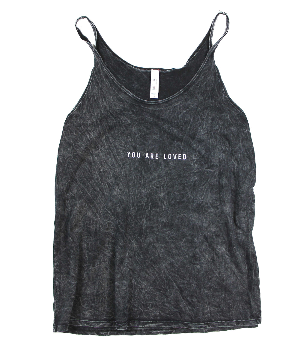 YOU ARE LOVED ACID WASH SLOUCHY TANK