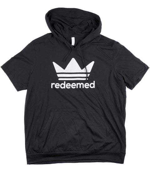 REDEEMED BLACK JERSEY SHORT SLEEVE HOODIE