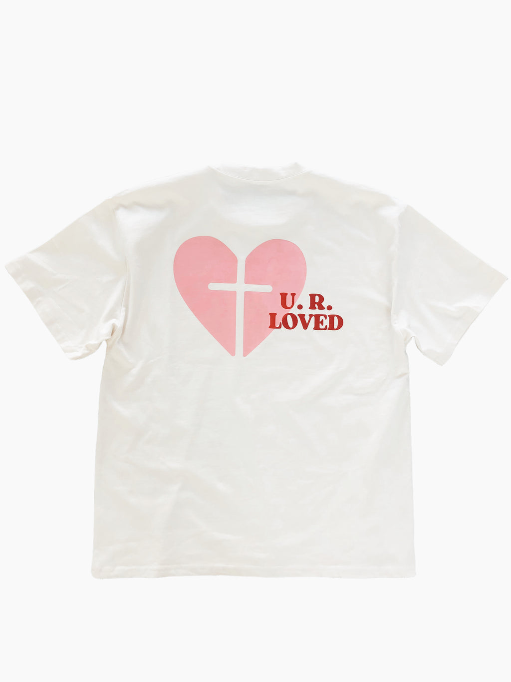 YOU ARE LOVED HEART VINTAGE WHITE SLEEVE T-SHIRT