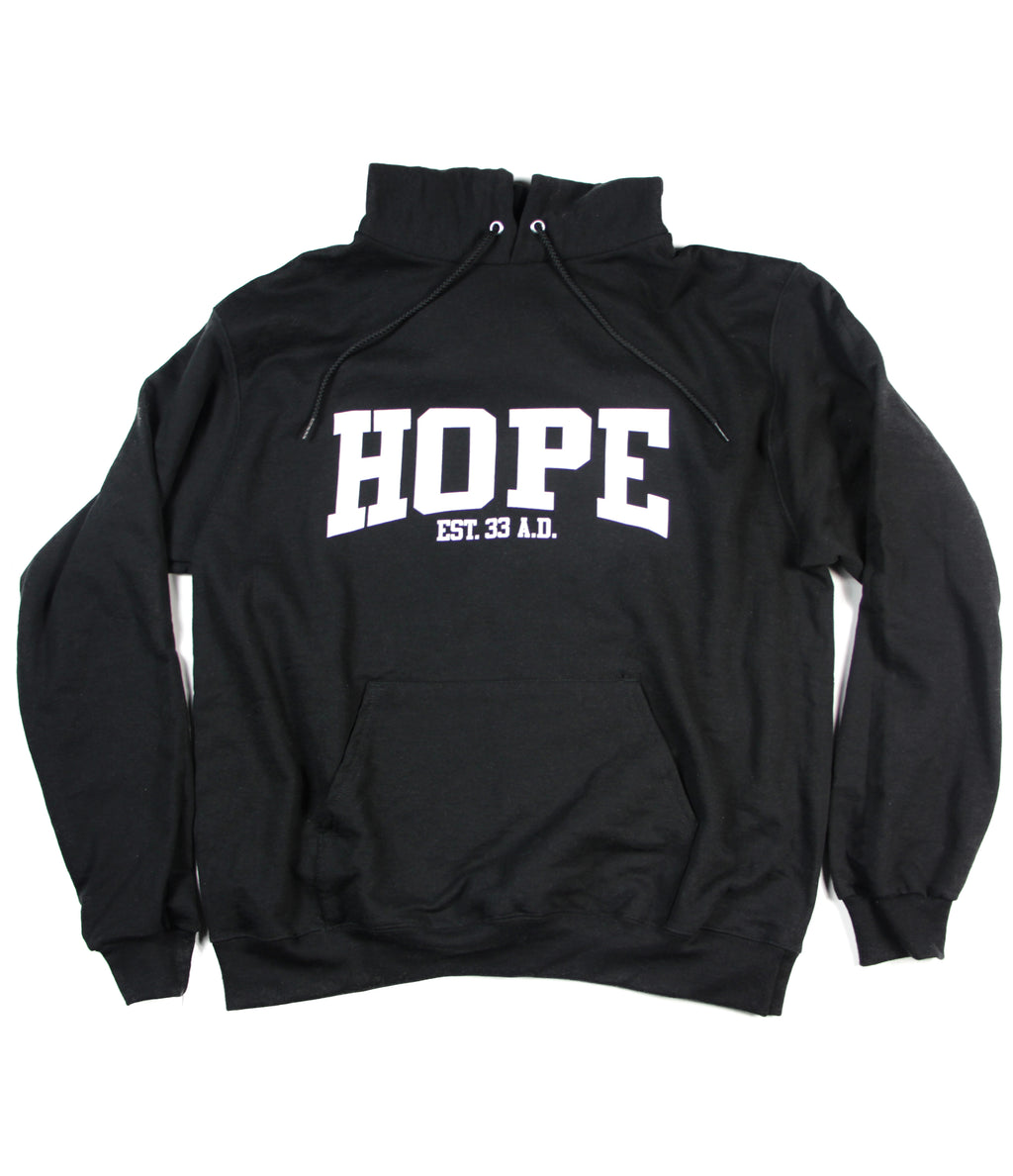 HOPE EST. 33 A.D. BLACK HOODIE