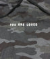 YOU ARE LOVED BLACK CAMO CROPPED HOODIE