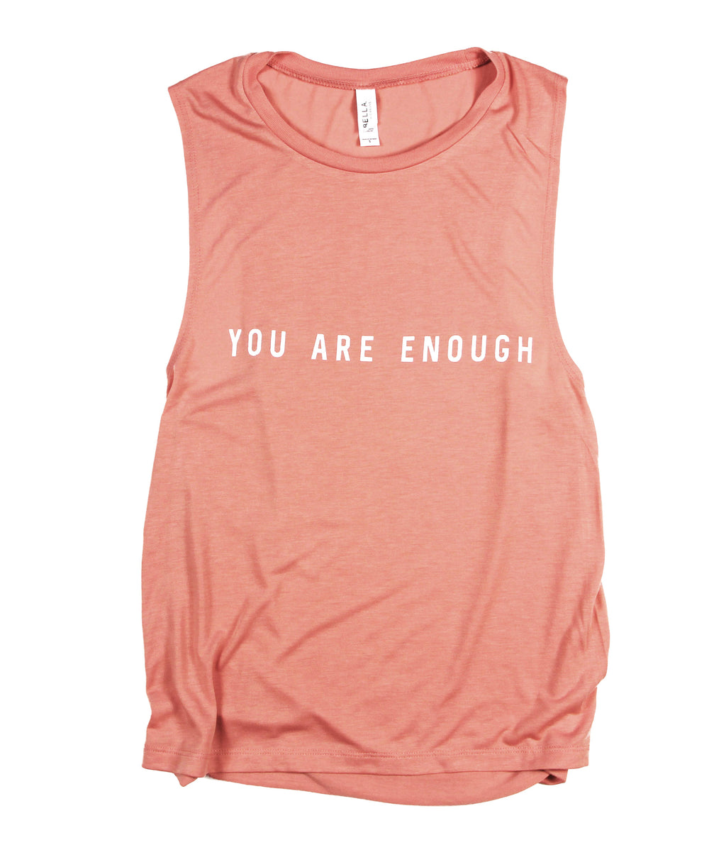 YOU ARE ENOUGH SUNSET WOMEN'S FLOWY MUSCLE TANK