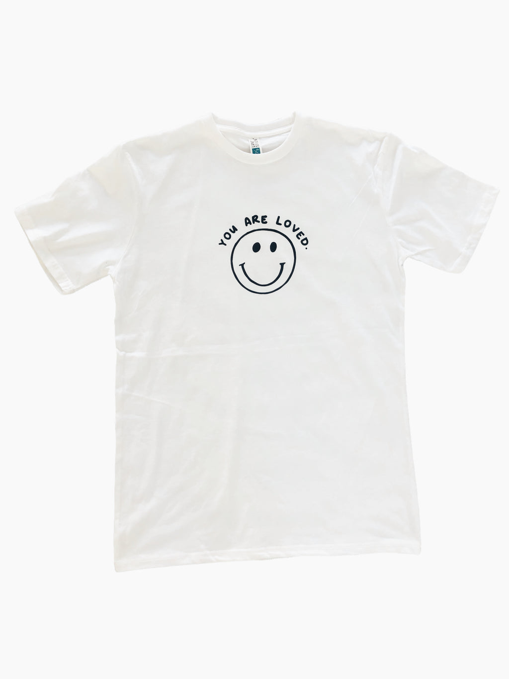 YOU ARE LOVED SMILEY FACE WHITE SLEEVE T-SHIRT