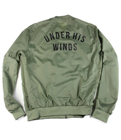 UNDER HIS WINGS MILITARY GREEN LIGHTWEIGHT BOMBER JACKET