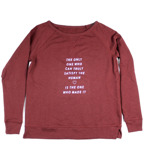 TRULY SATISFY VINTAGE CRANBERRY WOMEN'S FRENCH TERRY SWEATSHIRT