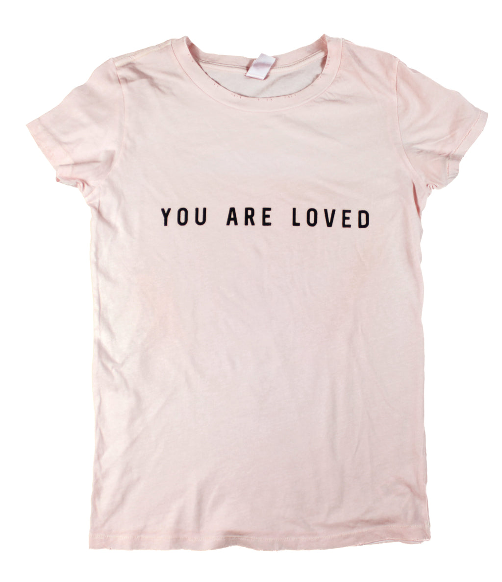 YOU ARE LOVED BLUSH PIGMENT DYED DISTRESSED WOMEN'S RELAXED T-SHIRT