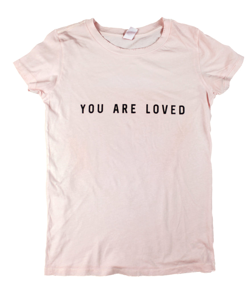 YOU ARE LOVED BLUSH PIGMENT DYED DISTRESSED WOMEN'S RELAXED T-SHIRT