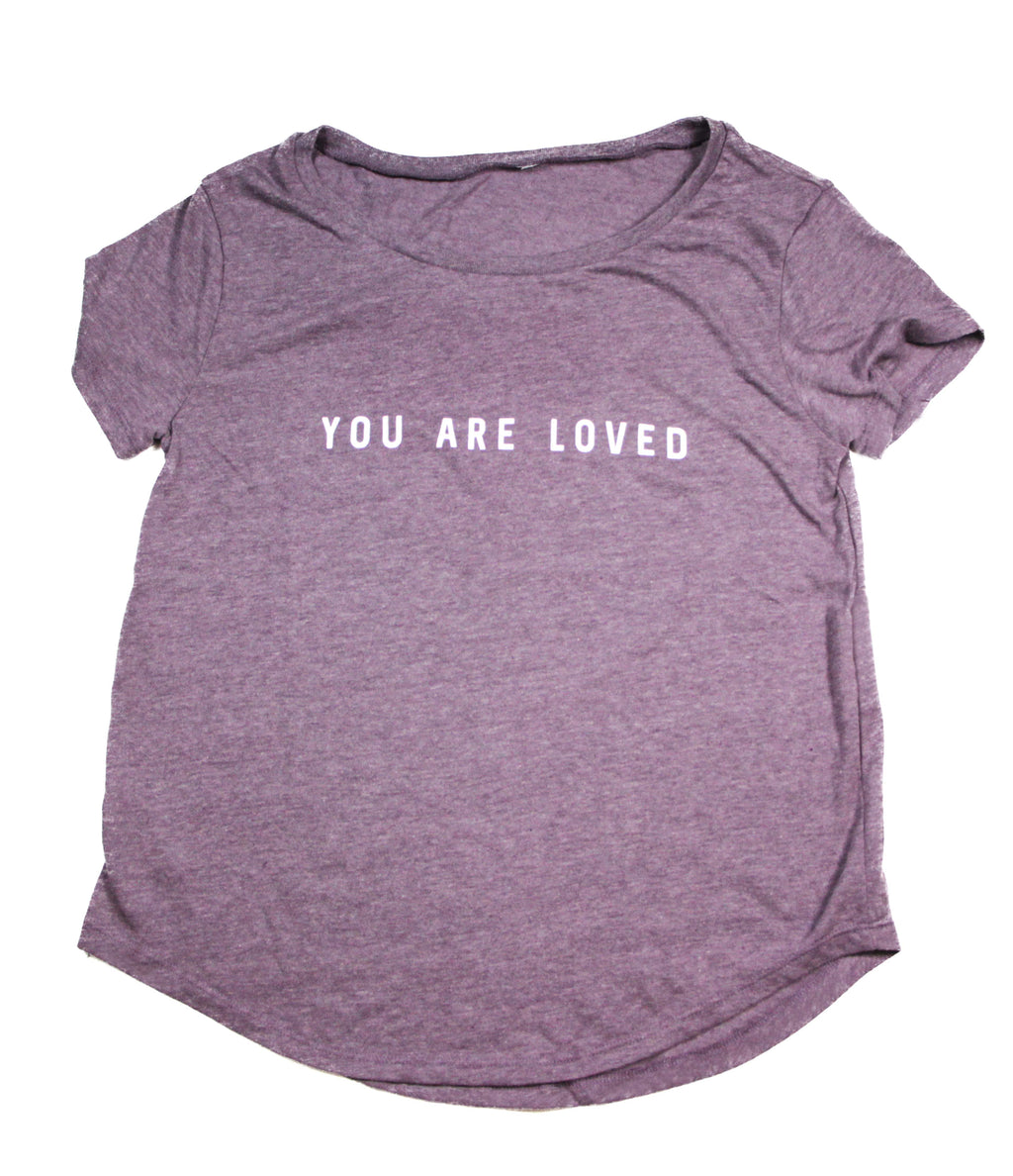 YOU ARE LOVED LILAC WOMEN'S SCOOP NECK T-SHIRT