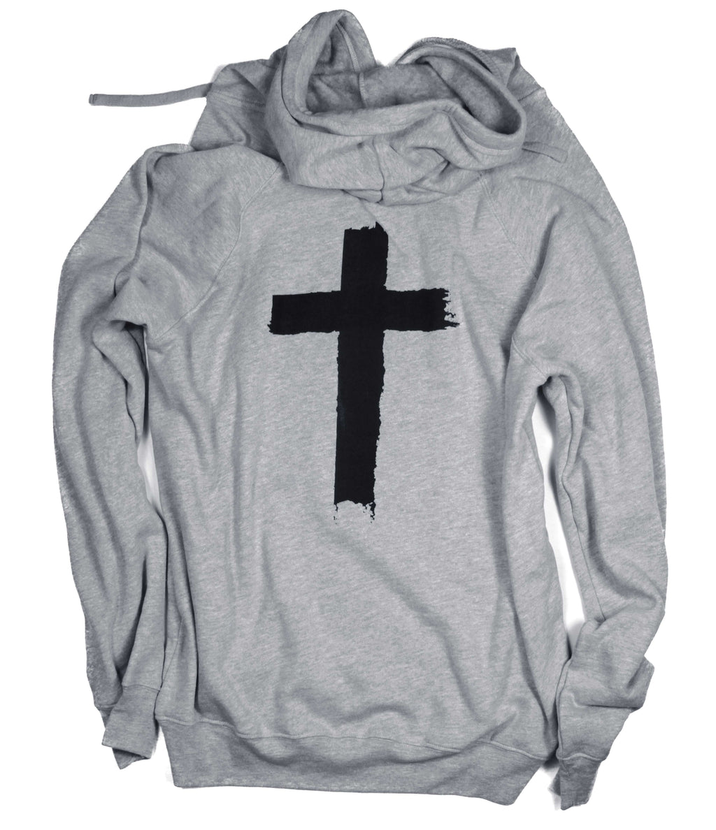 YOU ARE LOVED CROSS GRAY CROSSOVER HOODIE
