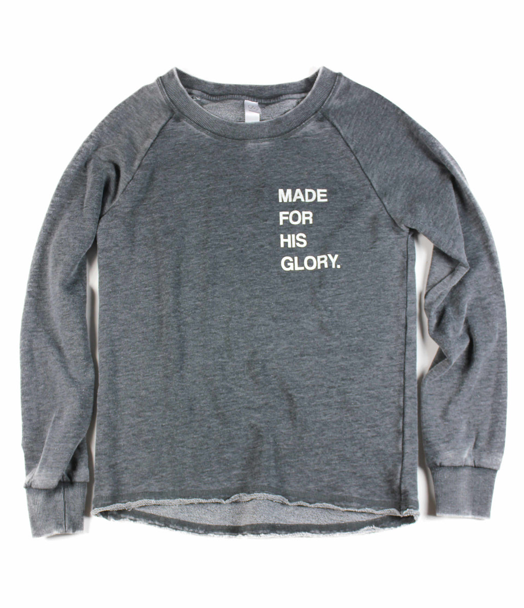 MADE FOR HIS GLORY ACID WASH PULLOVER