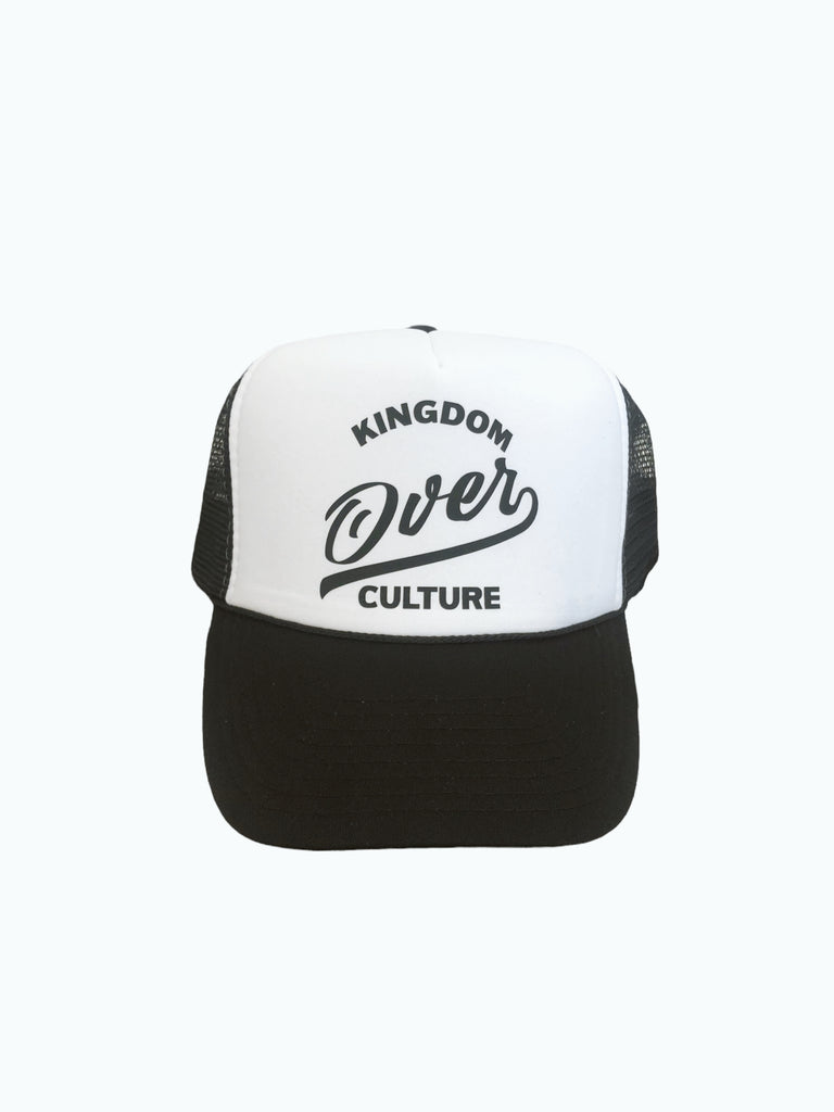 KINGDOM OVER CULTURE WHITE/BLACK TRUCKER HAT