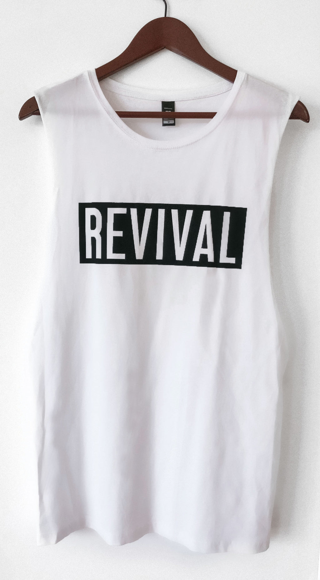 REVIVAL WHITE MUSCLE TANK