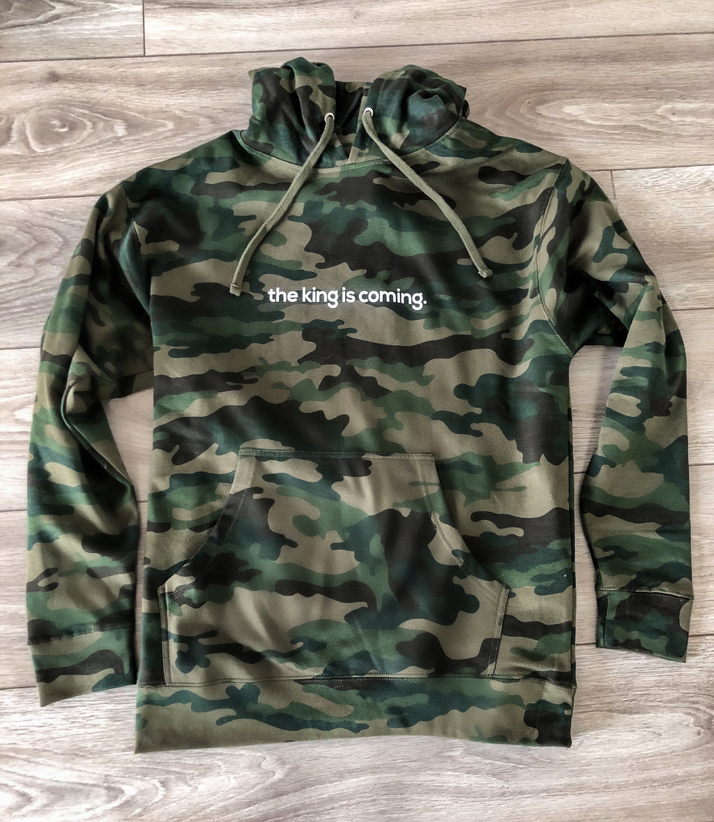 THE KING IS COMING CAMO HOODIE
