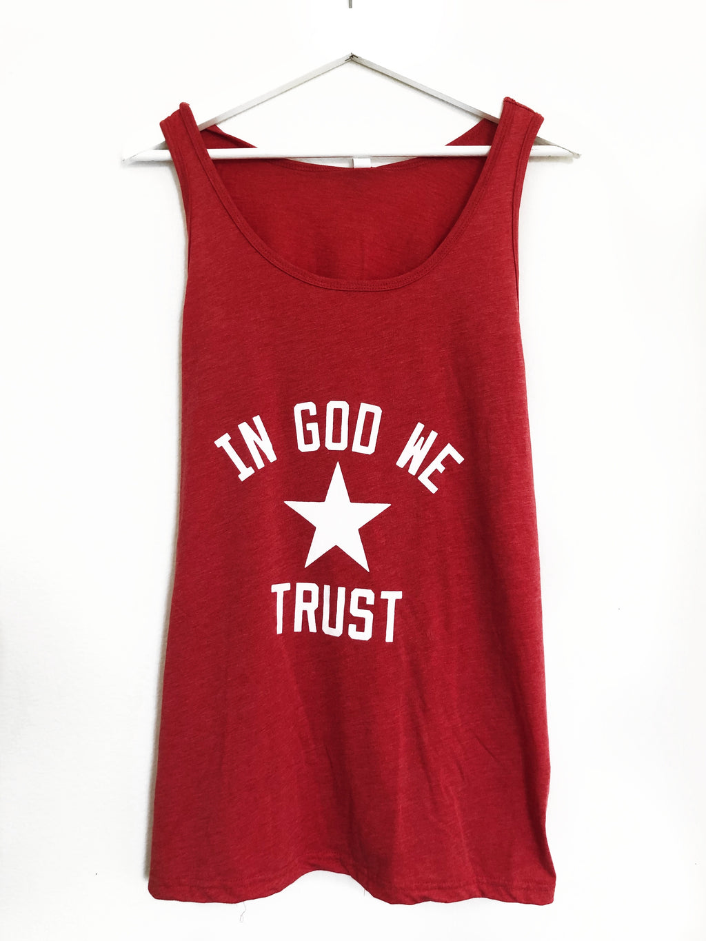 IN GOD WE TRUST RED TANK