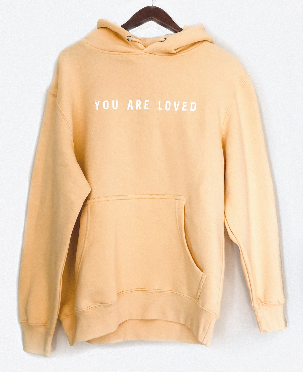 YOU ARE LOVED YELLOW PIGMENT DYED HOODIE