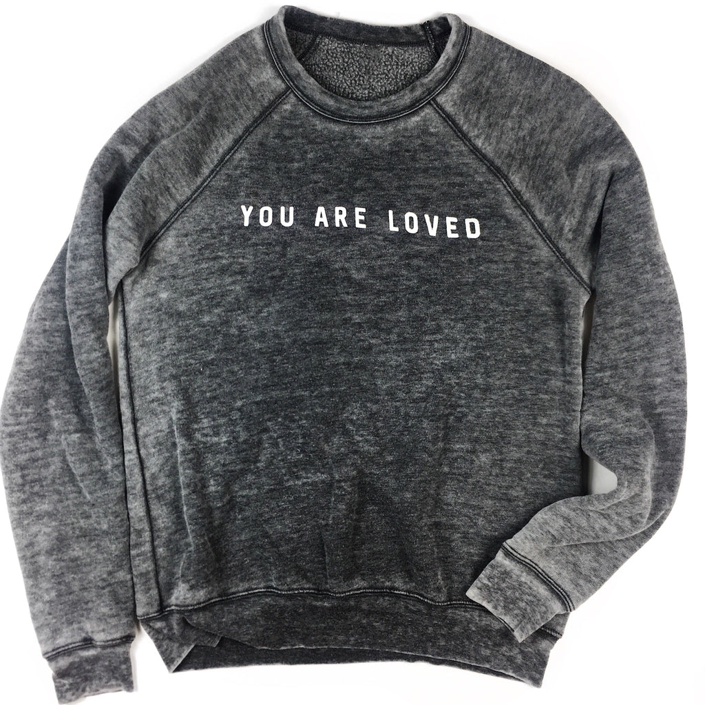 YOU ARE LOVED ACID WASH PULLOVER