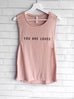 YOU ARE LOVED PEACH WOMEN'S FLOWY MUSCLE TANK