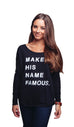 Make His Name Famous Black Women's Flowy Long Sleeve