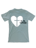 YOU ARE LOVED HEART VINTAGE SAGE SLEEVE T-SHIRT
