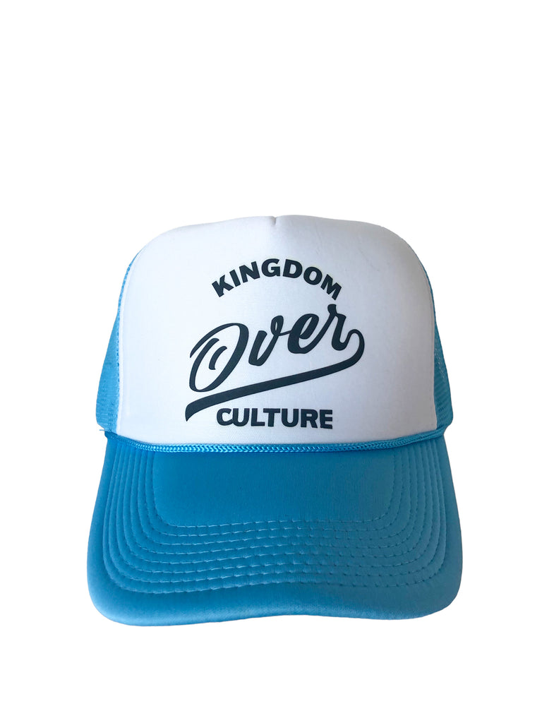 KINGDOM OVER CULTURE BABY BLUE TRUCKER HAT