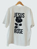 JESUS ROSE WHITE SLEEVE T-SHIRT