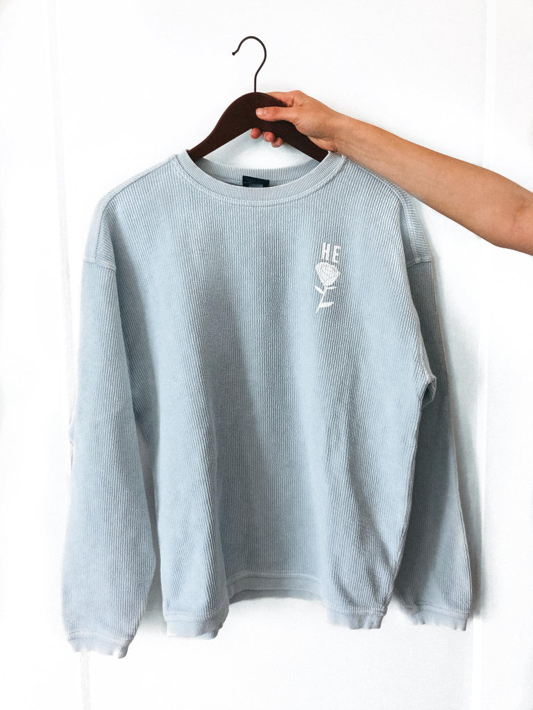 HE ROSE CHAMBRAY CORDUROY PULLOVER
