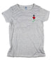 HE ROSE EMBROIDERED STRIPED WOMAN'S FITTED T-SHIRT