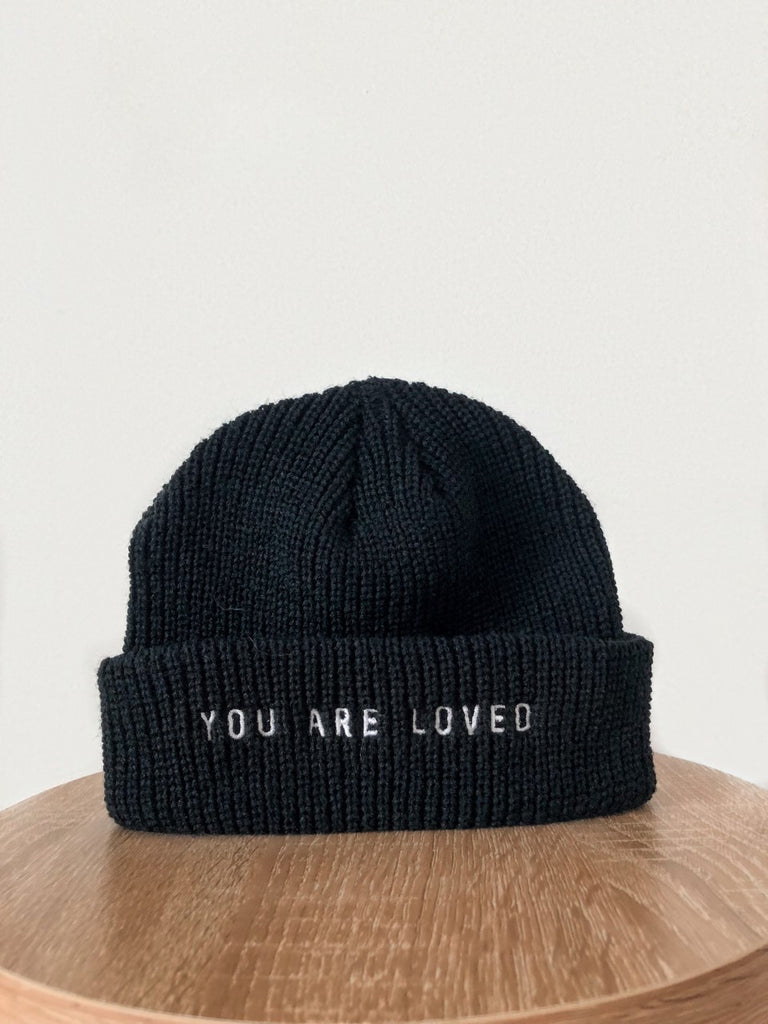 YOU ARE LOVED BLACK BEANIE