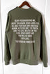 GOOD NEWS CARRIER MILITARY GREEN  CREW PULLOVER
